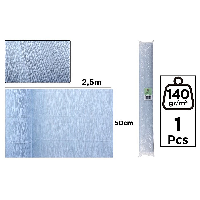 HARTIE CREPONATA FLORISTICA IPB 50*250CM 140GR BLEU PF959 [1]