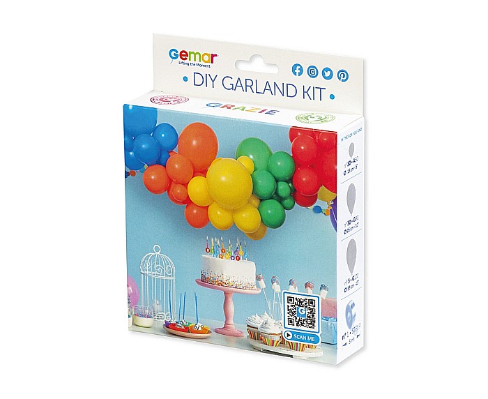 GOD GHIRLANDA DIN BALOANE GEMAR DIY Rainbow, 2m, 65/set 031300 [3]