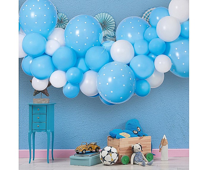 GOD GHIRLANDA DIN BALOANE GEMAR DIY Baby Blue, 2m, 65/set 031348 [2]