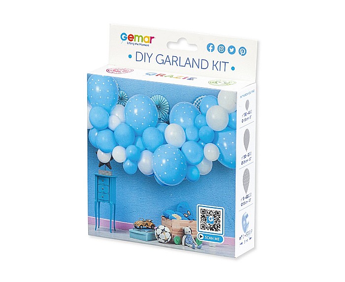 GOD GHIRLANDA DIN BALOANE GEMAR DIY Baby Blue, 2m, 65/set 031348 [4]