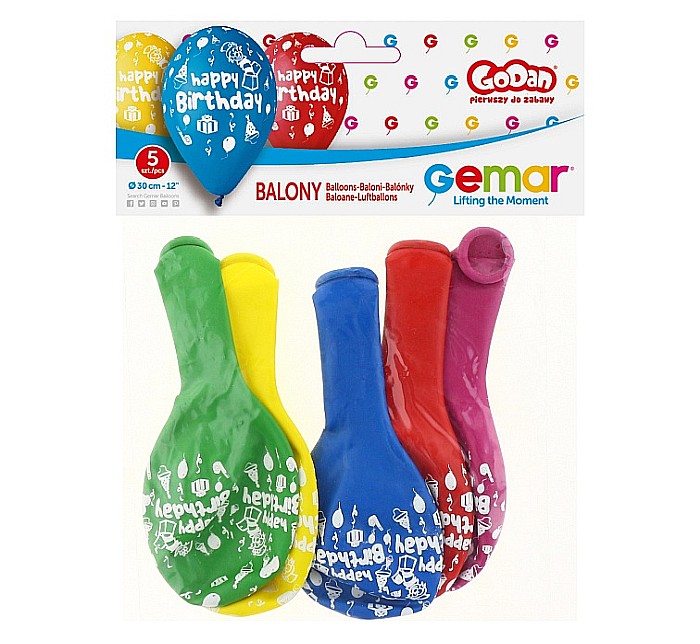 GOD BALOANE LATEX GEMAR Happy Birthday Party, 30cm 5/set GS110/P097 [2]