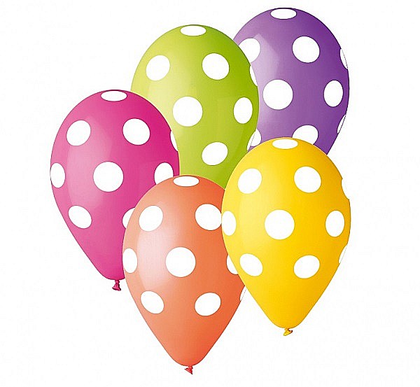 GOD BALOANE LATEX GEMAR Dots, 30cm, pastel colors, 5/set GS110/P157 [1]