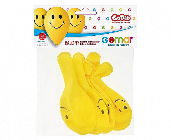 GOD BALOANE LATEX GEMAR Smilies, 30cm, yellow, 5/set GS110/P178 [2]