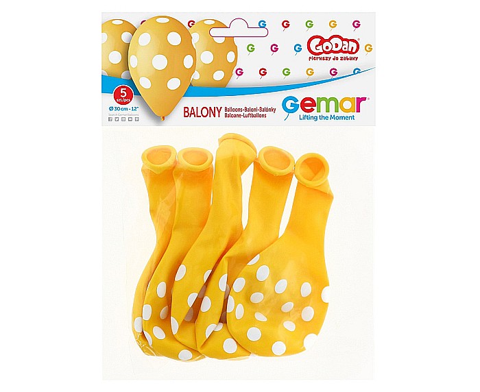 GOD BALOANE LATEX GEMAR Dots, 30cm, yellow, 5/set GS110/P157/03 [2]