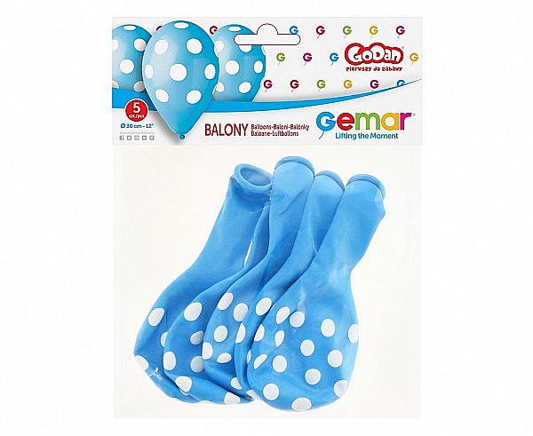GOD BALOANE LATEX GEMAR Dots, 30cm, sky blue, 5/set GS110/P157/09 [2]