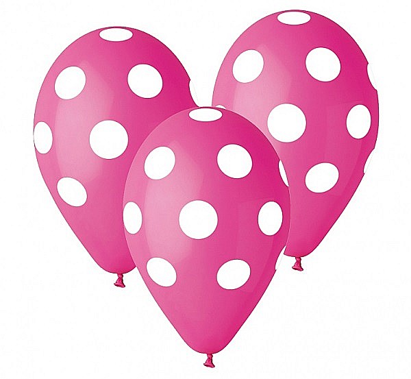 GOD BALOANE LATEX GEMAR Dots, 30cm, pink, 5/set GS110/P157/07 [1]