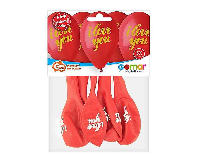 GOD BALOANE Premium helium balloons I Love You (gold printing), 33cm, 5/set GS120/ILZ [3]