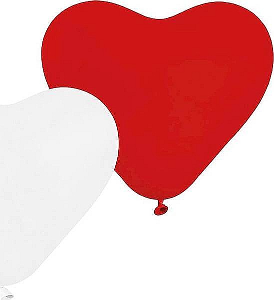 GOD BALOANE Balloon Premium 5 Hearts, 25cm, red and white, 5/set CR/45-01/5 [1]