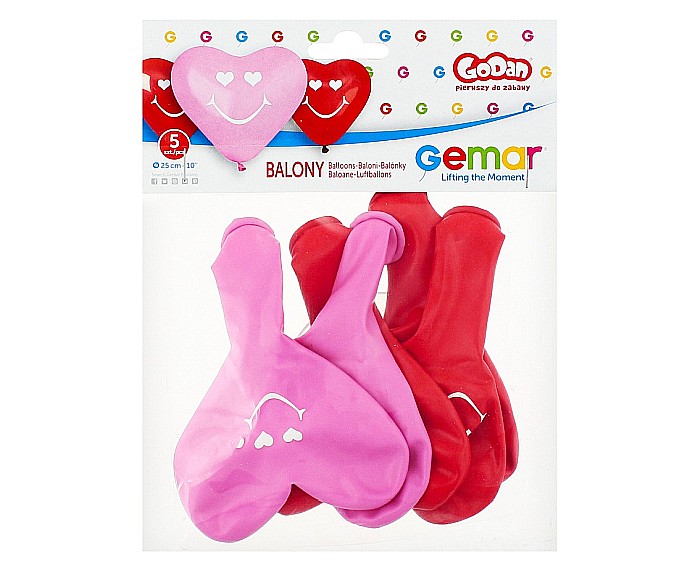GOD BALOANE Premium Balloons, 30cm, Smiling Hearts, 5/set CRS/P194 [2]