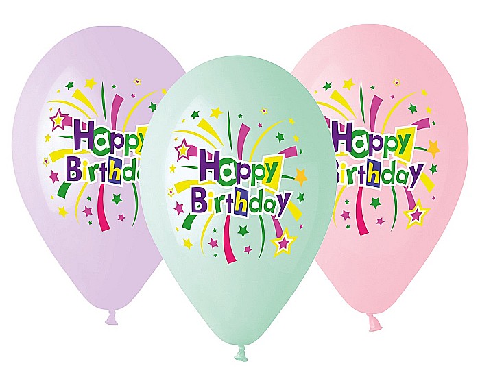 GOD BALOANE Premium helium balloons, Happy Birthday, 33cm, 5/set GS120/751 [1]