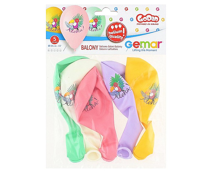 GOD BALOANE Premium helium balloons "Toucan - Aloha", 33cm, mix 5/set GS120/786 [2]