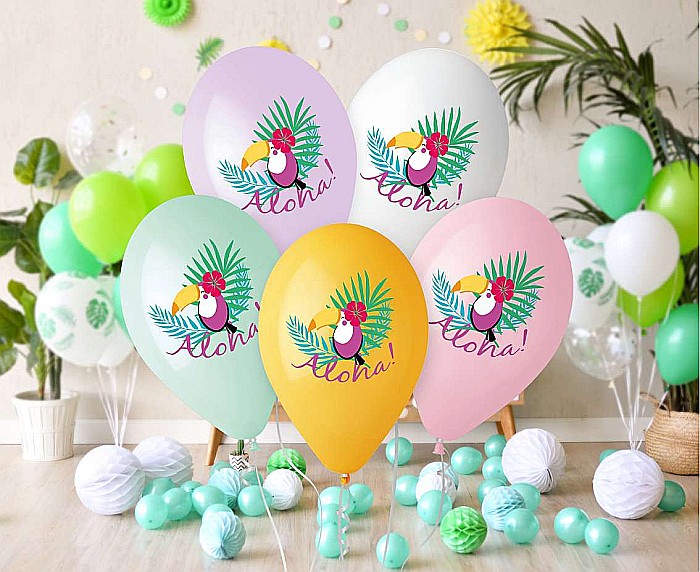 GOD BALOANE Premium helium balloons "Toucan - Aloha", 33cm, mix 5/set GS120/786 [4]