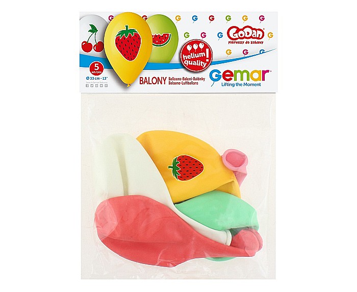GOD BALOANE Premium helium balloons 'Fruits", 33cm, mix 5/set GS120/75X [2]