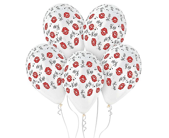 GOD BALOANE Premium helium balloons KIss Kiss, 33cm, 5/set GS120/946 [1]