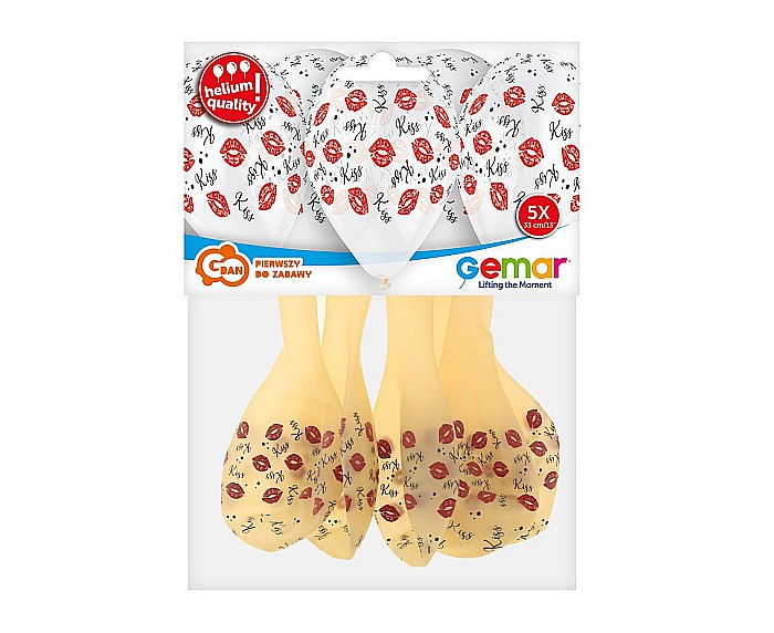 GOD BALOANE Premium helium balloons KIss Kiss, 33cm, 5/set GS120/946 [3]