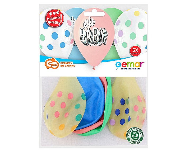 GOD BALOANE Premium helium balloons Oh Baby, 33cm 5/set GS120/OBY [2]