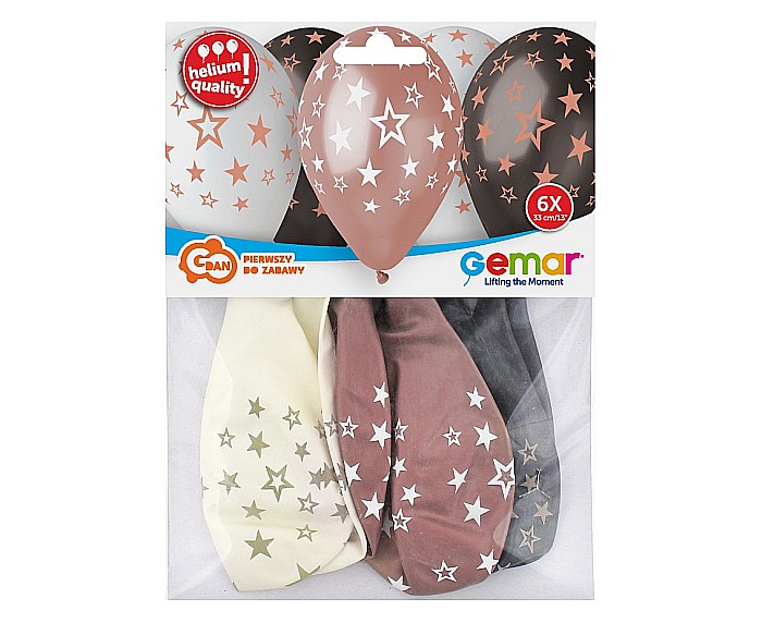 GOD BALOANE Premium helium balloons, Hel stars rose gold, 33cm, 6/set GMS120/778RN [2]