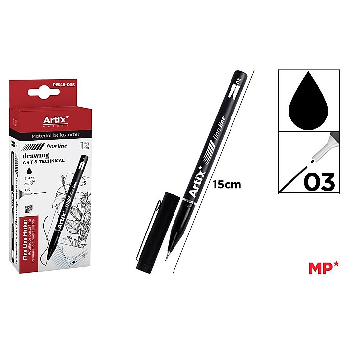 FINELINER ARTIX IPB 0.3MM NEGRU PE345-03S [1]