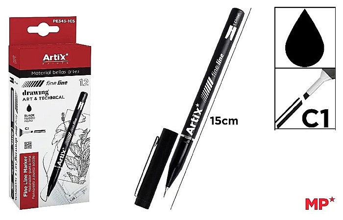 FINELINER ARTIX IPB C1 NEGRU PE345-1CS [1]