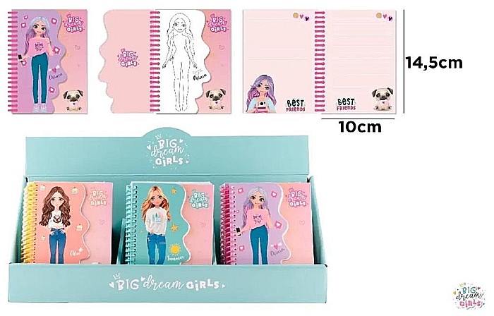 NOTES BIG DREAM GIRLS 125*85MM 50F SPIRA CHIARA BD026-03 [1]