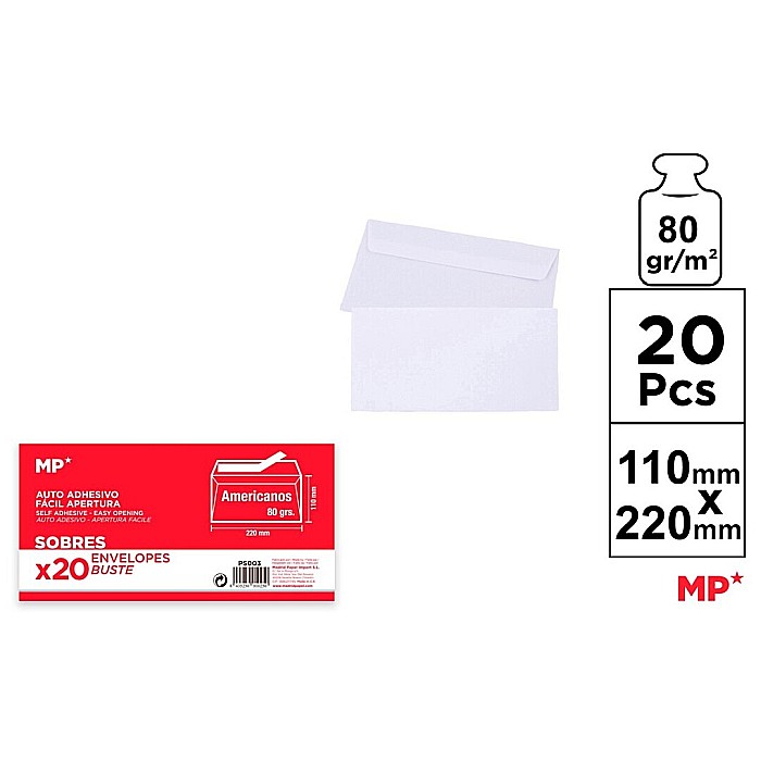 PLIC IPB DL 220*110MM 20/SET ALB PS003 [1]