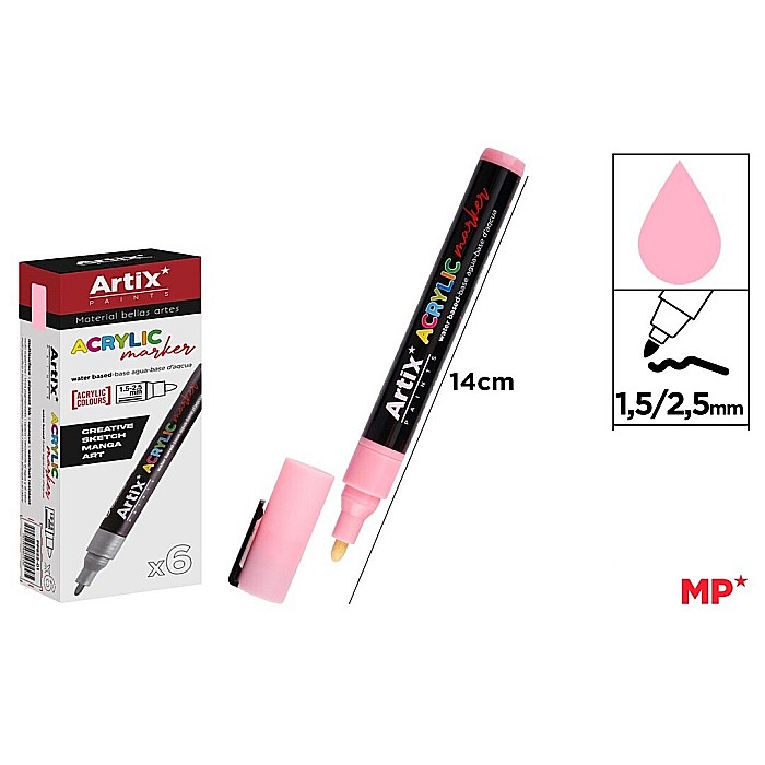 MARKER ACRILIC IPB 1.5-2.5MM ROZ DESCHIS PP922-24 [1]