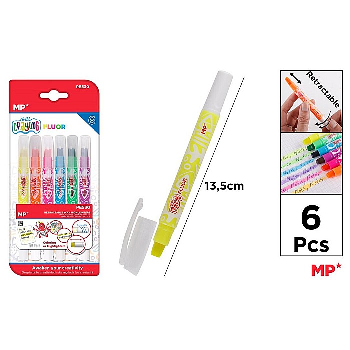 MARKER CEARA IPB RETRACTABIL 6 CULORI /SET FLUORESCENT PE530 [1]