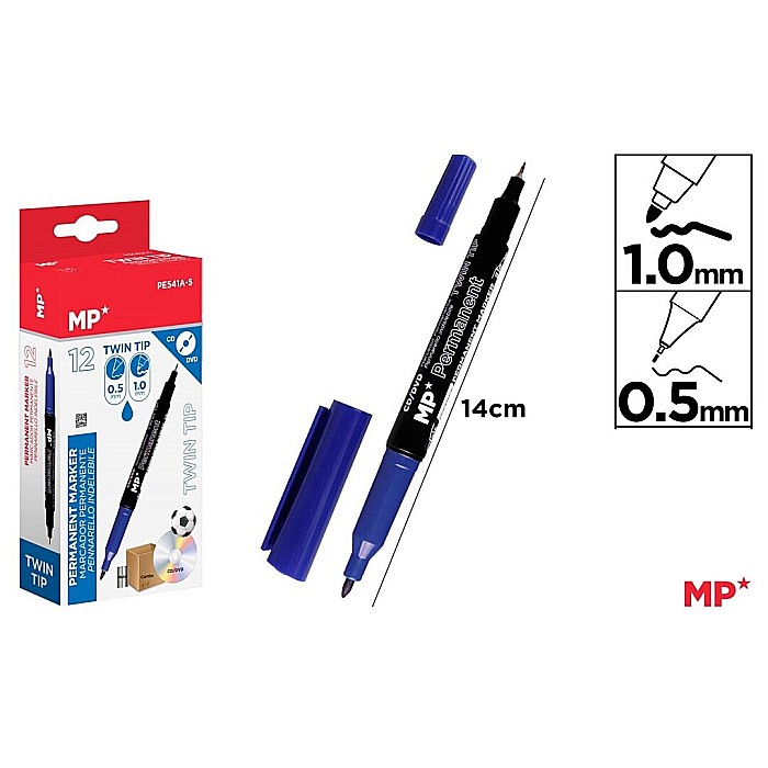 MARKER PERMANENT IPB 2 CAPETE 1.0MM - 0.5MM ALBASTRU PE541A-S [1]