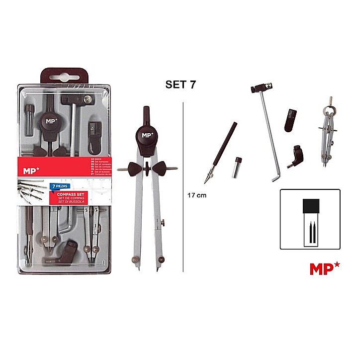 COMPAS IPB 170MM 7 PIESE ARGINTIU PA127 [1]