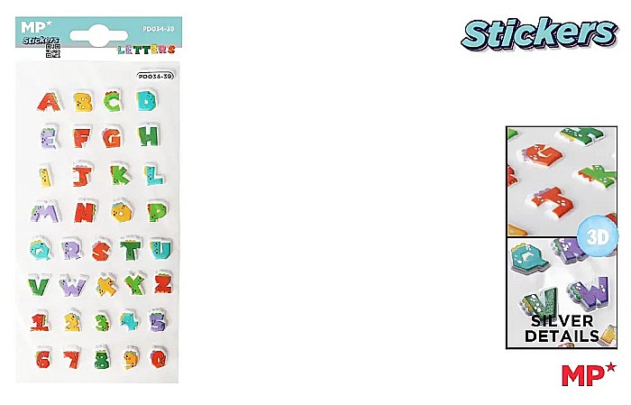 STICKER 3D IPB LITERE/ CIFRE PD034-39 [1]