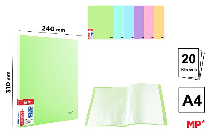 MAPA PREZENTARE A4 PP 20 FOLII CULORI PASTEL PC312P [1]