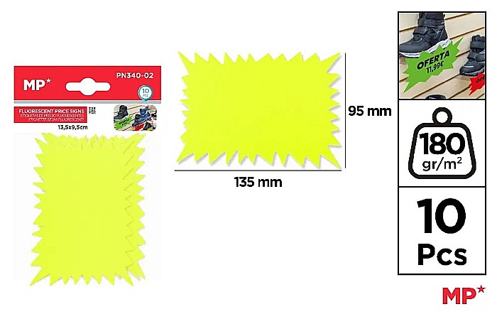 ETICHETA PRET IPB 135*95MM 10/SET GALBEN NEON PN340-02 [1]