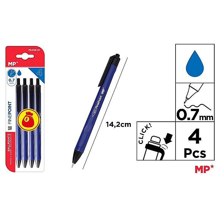 PIX IPB 0.7MM CLICK ALBASTRU 4/SET PE348-01 [1]