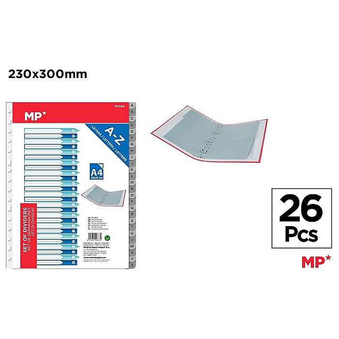 SEPARATOARE INDEX PLASTIC IPB A4, A-Z GRI PC119A [1]