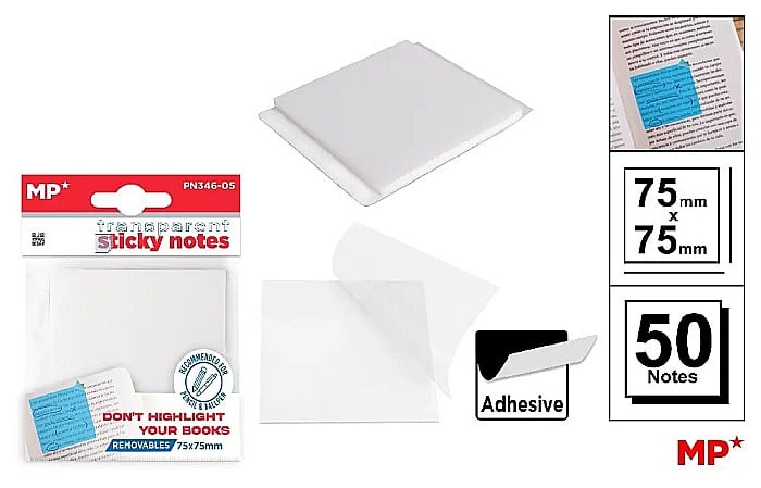 POST IT ADEZIV TRANSLUCID IPB 75*75MM ALB 50/SET PN346-05 [1]