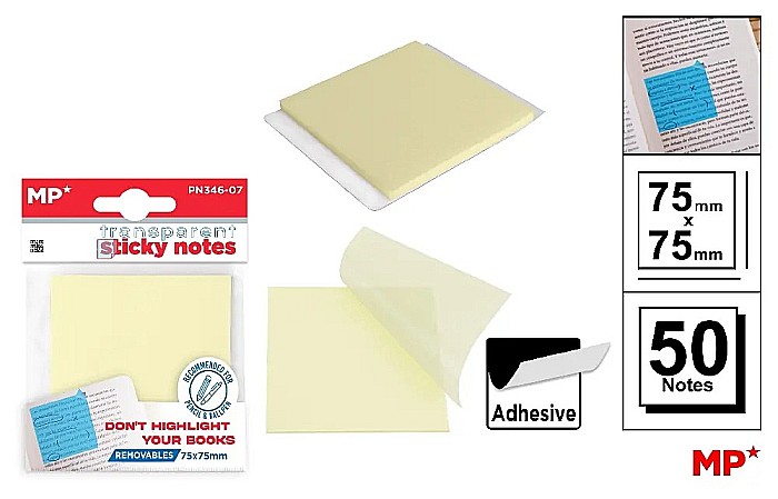 POST IT ADEZIV TRANSLUCID IPB 75*75MM CREM 50/SET PN346-07 [1]