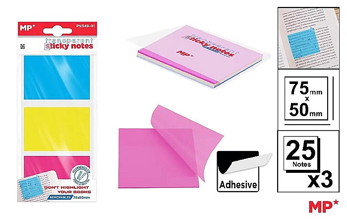 POST IT ADEZIV TRANSLUCID IPB 75*50MM CULORI NEON 3*25/SET PN349-01 [1]