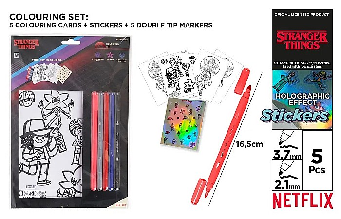 SET DE COLORAT IPB STRANGER THINGS CU STICKERE SI 5 CARIOCI CU DOUA CAPETE NFST013-01 [1]