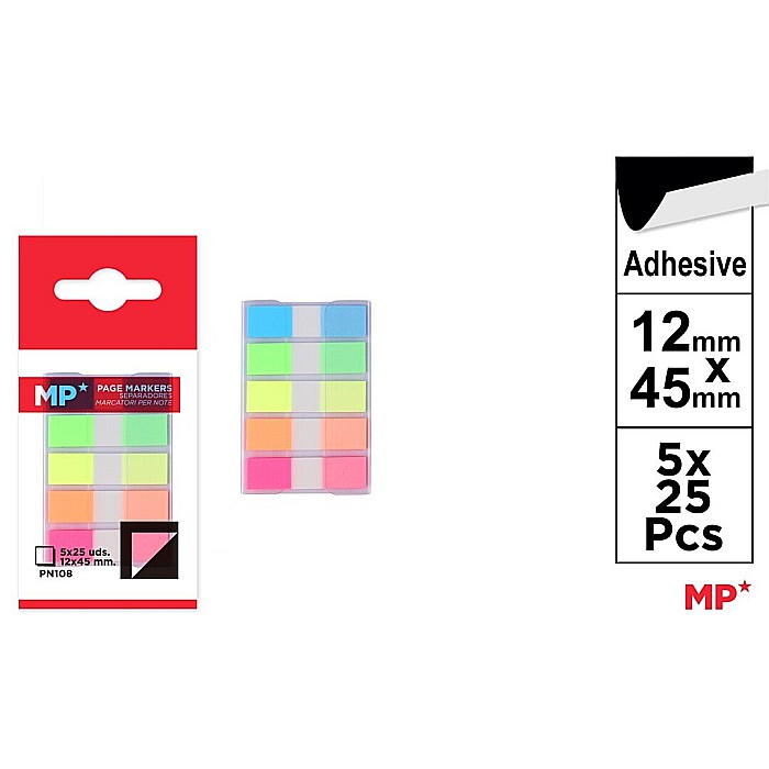 STICK INDEX IPB 5 CULORI PASTEL FLUORESCENT STEAG 12*45MM PN108 [1]