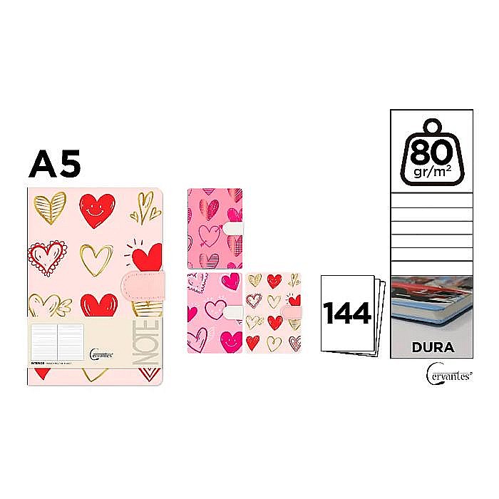 NOTES IPB A5 144 FILE FANTASY HEARTS CLAPA MAGNETICA PB475-51 [1]