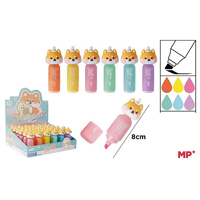 MINI TEXTMARKER FANTASY IPB CUTE SHIBA CULORI FLUO PE554-04 [1]