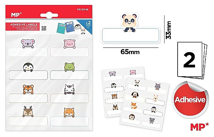 ETICHETE SCOLARE ADEZIVE IPB 2 COLI/SET ANIMALUTE PN125-98 [1]