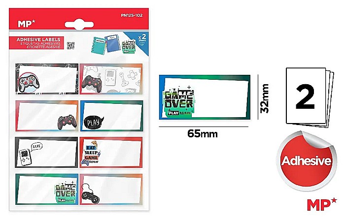 ETICHETE SCOLARE ADEZIVE IPB 2 COLI/SET GAME OVER PN125-102 [1]
