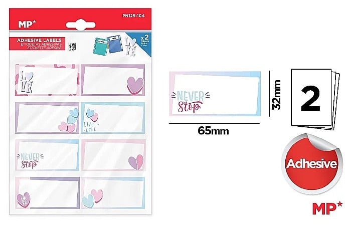 ETICHETE SCOLARE ADEZIVE IPB 2 COLI/SET LOVE PN125-104 [1]