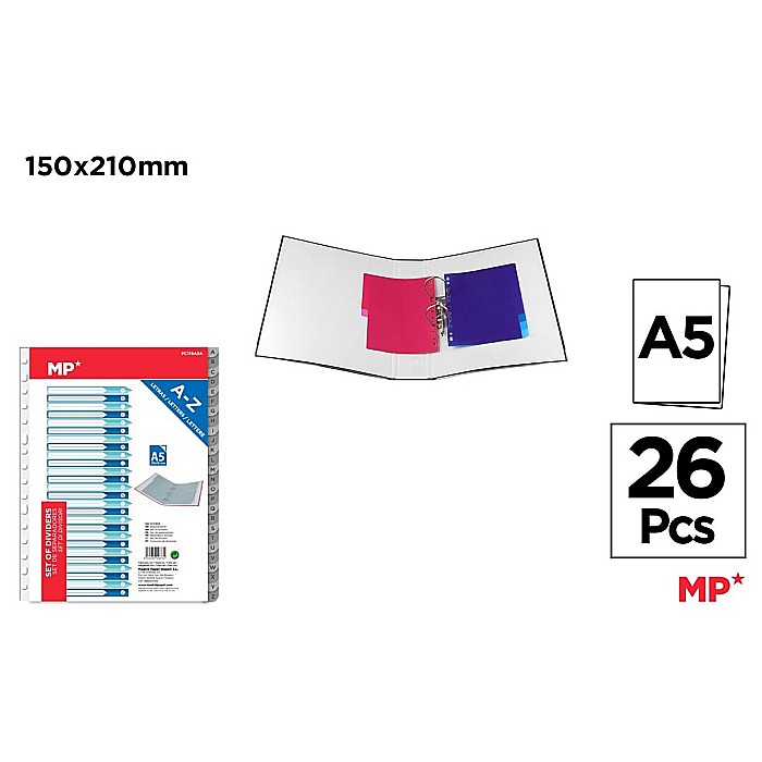 SEPARATOARE INDEX PLASTIC IPB A5, A-Z GRI PC119A5A [1]