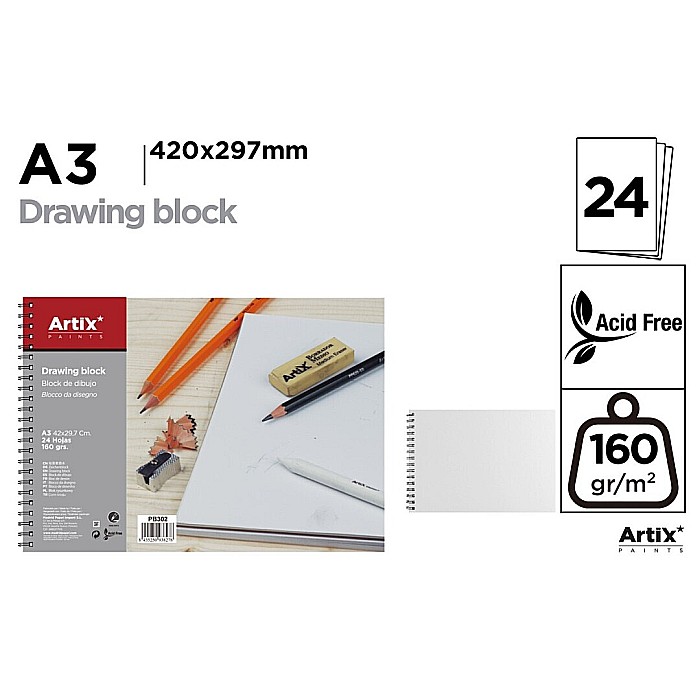 BLOC DESEN IPB A3 ARTIX SPIRA 24 COLI 160GR/M2 PB302 [1]