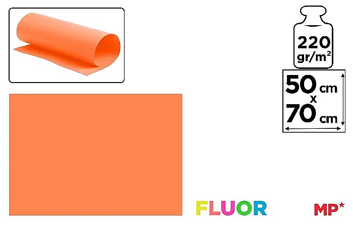 CARTON COLOR IPB 50*70CM 220GR PORTOCALIU NEON PN254 [1]