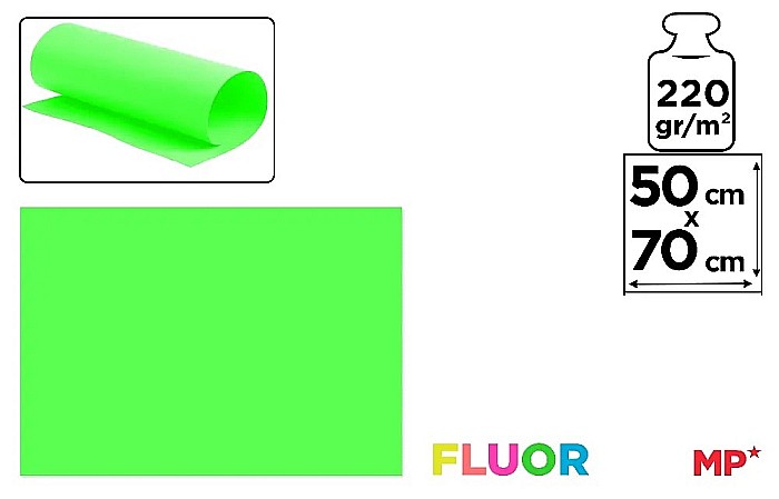CARTON COLOR IPB 50*70CM 220GR VERDE NEON PN256 [1]