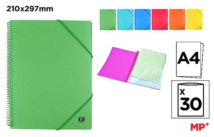 MAPA PREZENTARE A4 IPB CU SPIRA SI ELASTIC 30 FOLII CULORI INTENSE PC503 [1]