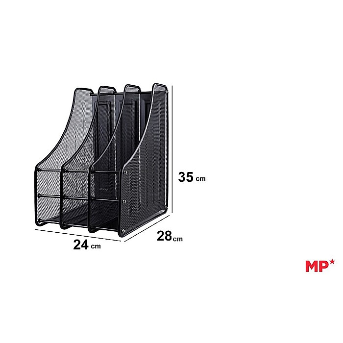SUPORT DOSARE VERTICAL IPB METALIC 3 COMPARTIMENTE TIP PLASA NEGRU PA909 [1]